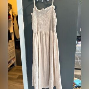 H&M Cream Spaghetti Strap Sleeveless Sundress